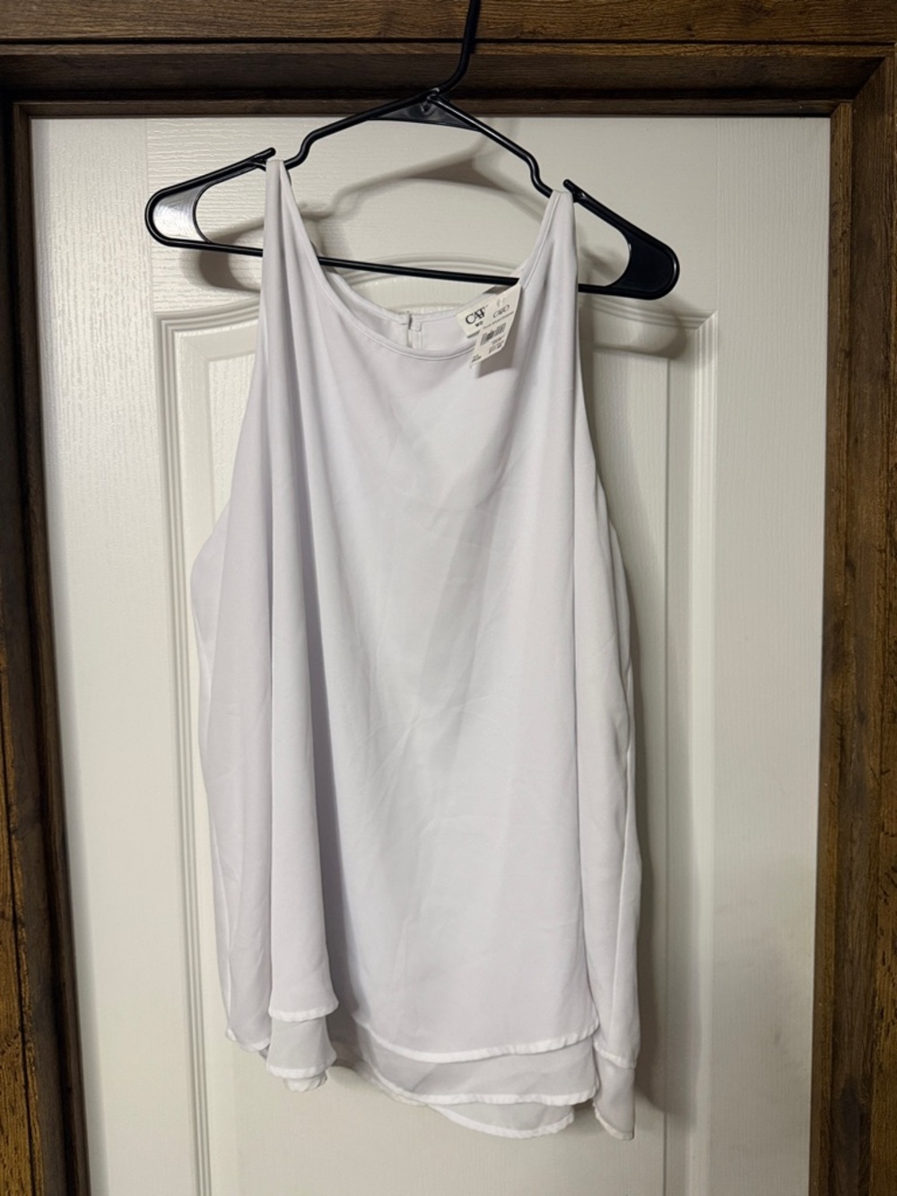 Cato Lightweight White Double-Layer Sleeveless Top - Picture 2 of 7